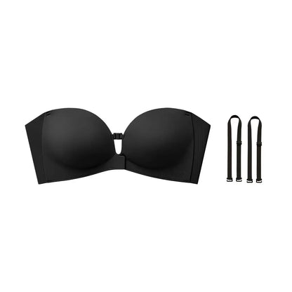Womens Strapless Front Closure Bra Push Up Lift Bra Padded Add Cup Non Slip Anti-Slip Grip Wireless Supportive Seamless Comfortable Tube Jelly Bra A B C Cup#TikTokShopDealsforYouDays