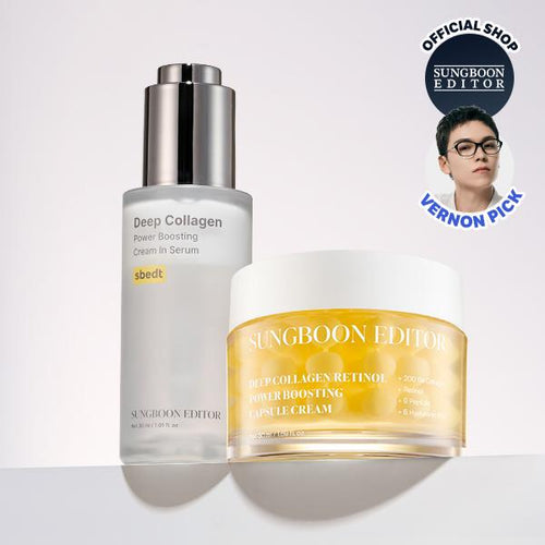 Glazed Skin Collagen Duo | Firming Cream + Volufiline Serum for Plump, Smooth & Glowing Skin | Iconic Korean Skincare