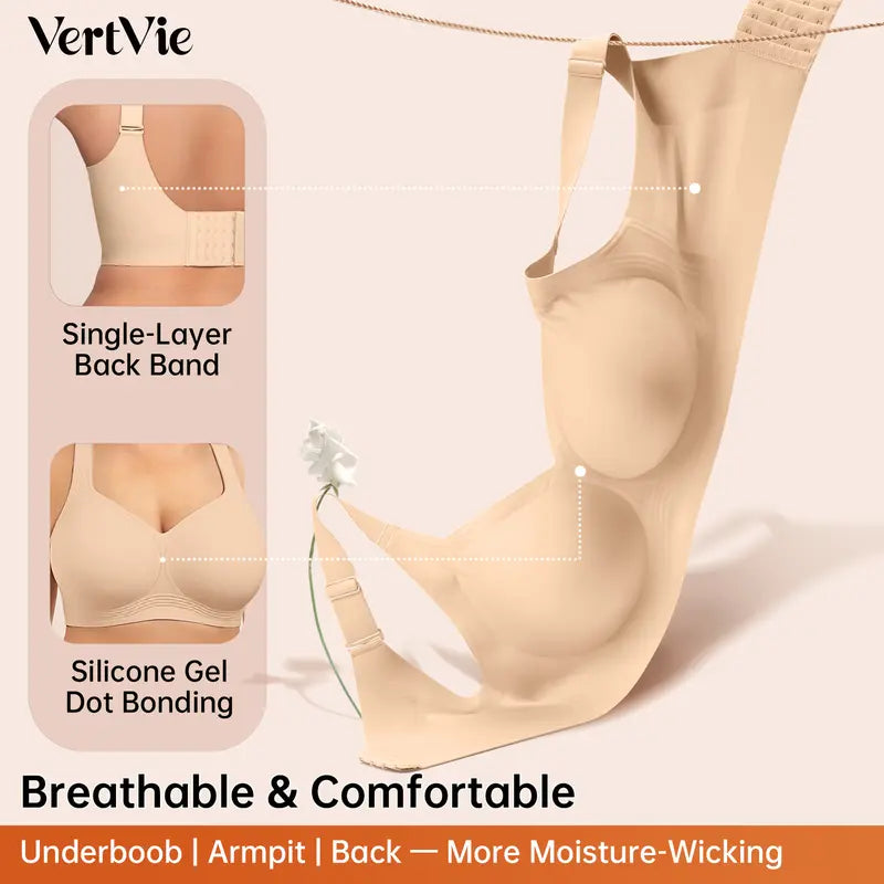 GRACE Classic T-Shirt Bra, Jelly Bras, Wireless Full Coverage for All Day Comfort