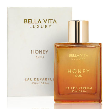 Bella Vita Luxury's Honey Oud | Eau de Parfum | Patchouli, Vanilla, Bergamot | Floral & Spicy | Made with Clean & Vegan Essentials Oils | Cruelty Free Fragrance Perfume
