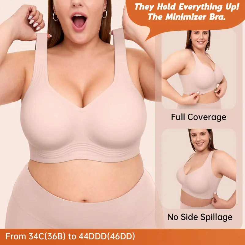 GRACE Classic T-Shirt Bra, Jelly Bras, Wireless Full Coverage for All Day Comfort