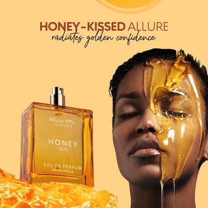 Bella Vita Luxury's Honey Oud | Eau de Parfum | Patchouli, Vanilla, Bergamot | Floral & Spicy | Made with Clean & Vegan Essentials Oils | Cruelty Free Fragrance Perfume