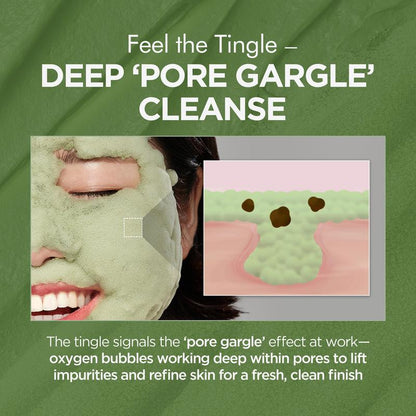 Holy Basil Bubble Deep Mask 13% - Sparkling Holy Basil & PHA for Cleansing Pores & Blackheads Korean Clay Bubble Wash Off Pack 90g