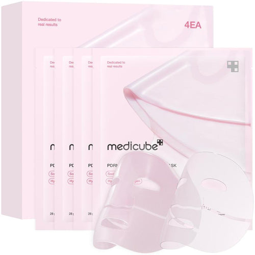 PDRN Pink Collagen Gel Mask (4 sheets) | Salmon DNA, Color Changing, Pink Glow, Collagen, Facial Mask, Korean Skincare