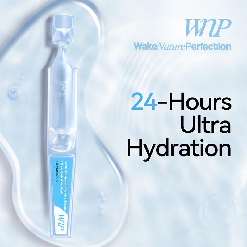 Ultra-Hydrating Serum -Vegan|4D Hyaluronic Acid Tubes*100|Hydrate| 3%Hyaluronic Acid Glass Skin Single-Use Vials SkincareComfort Hyaluronic Acid