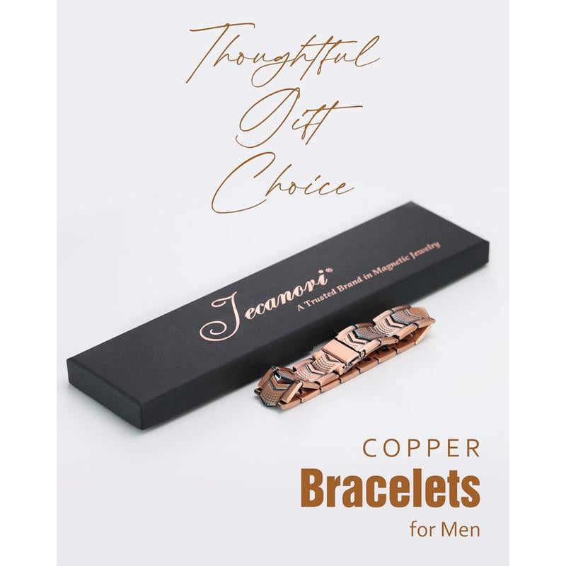 Jecanori Copper Bracelet for Men - Premium Fold-Over Clasp Outdoorfun
