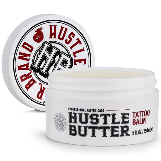 Hustle Butter 5oz Tattoo Balm For New & Older Tattoos - Safe While Healing - Moisturizes and Rejuvenates Tattoo Aftercare Cosmetics