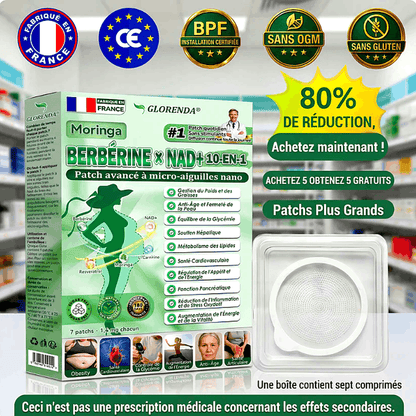 Patch Microneedle Avancé Amelovi® Moringa- Berberine- NAD+ 10 en 1 Nano 🇫🇷